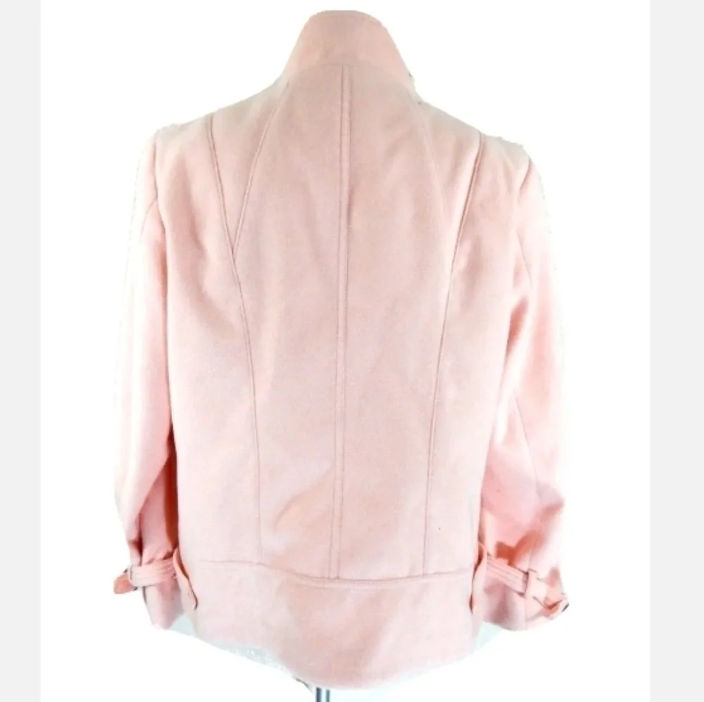 Chico's Light Pink Fleece Moto Jacket